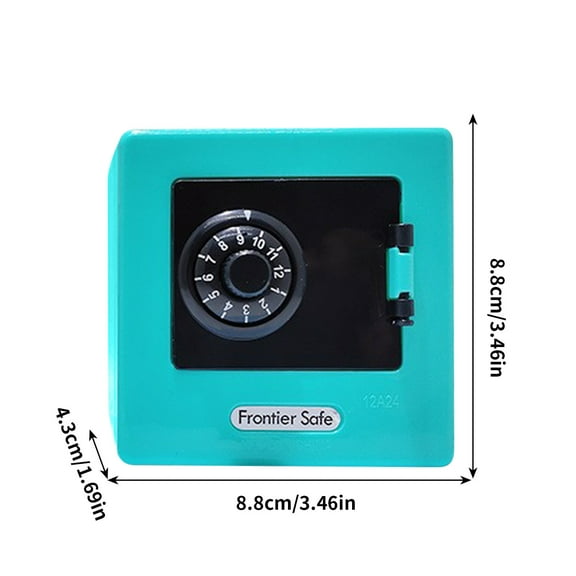 Oalirro Secure Combination Lock Money Saving Box for Cash & Coins, 200 Capacity, 2-Code Safe Storage Case, Notes, Accessories - Blue/Green/Yellow