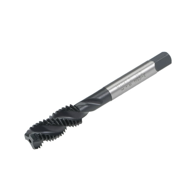 Unique Bargains M10 x 1.5 Spiral Flute Thread Tap, Metric Machine Threading Tap HSS Nitriding Coated, Round Shank with Square End