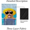 thumbnail image 4 of SKYSONIC Garden Flag Happy Puppy Resting in the Beach with Tropical Cocktail Double-Sided Printed Garden House Sports Flag 12x18in Polyester Decorative Flags for Courtyard Garden Flowerpot, 4 of 7