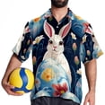 thumbnail image 4 of Easter Men's Short Sleeve Poplin Button Down Shirts - Casual Printed Summer Beach Tops for Men, 4 of 6