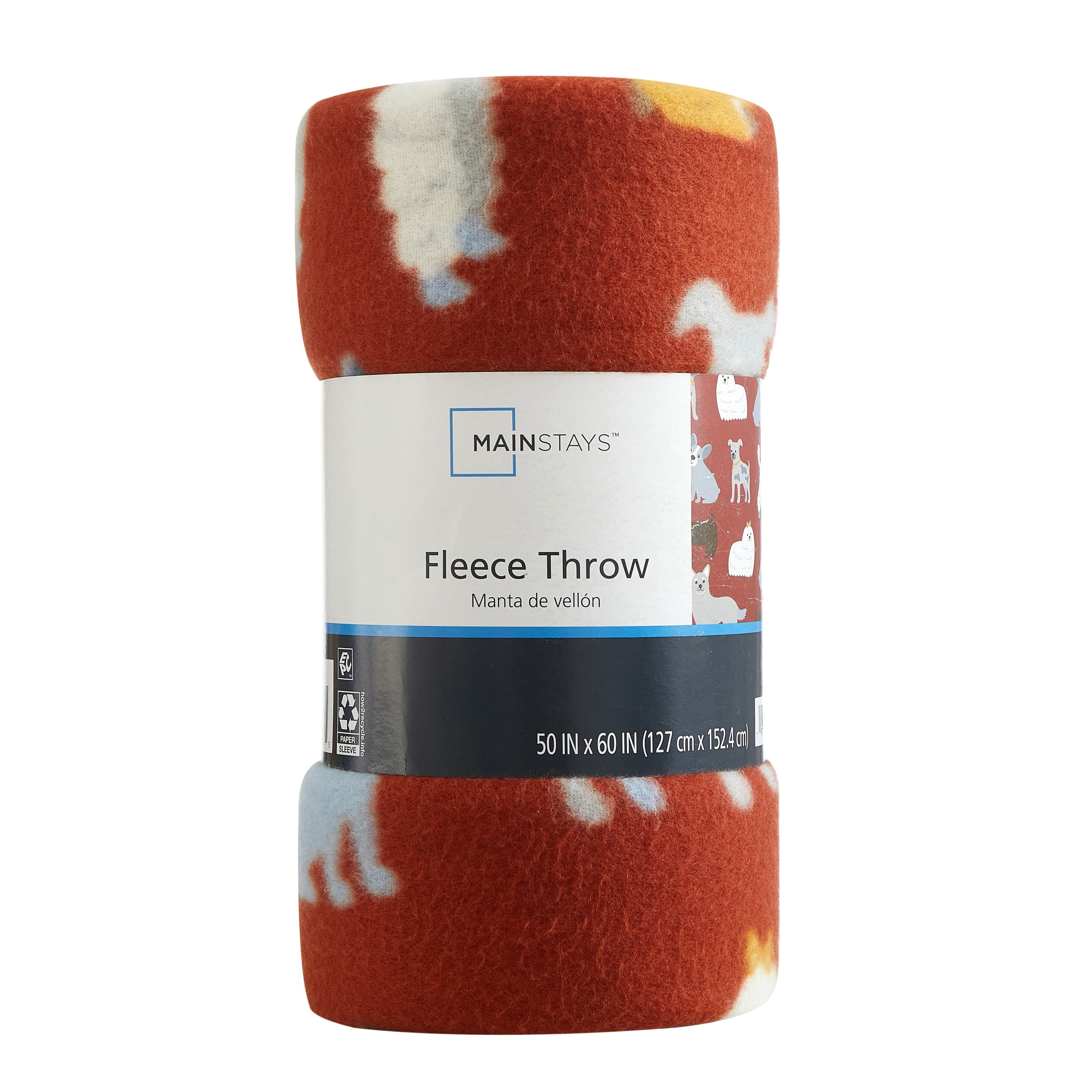Mainstays Dog Print Fleece Throw