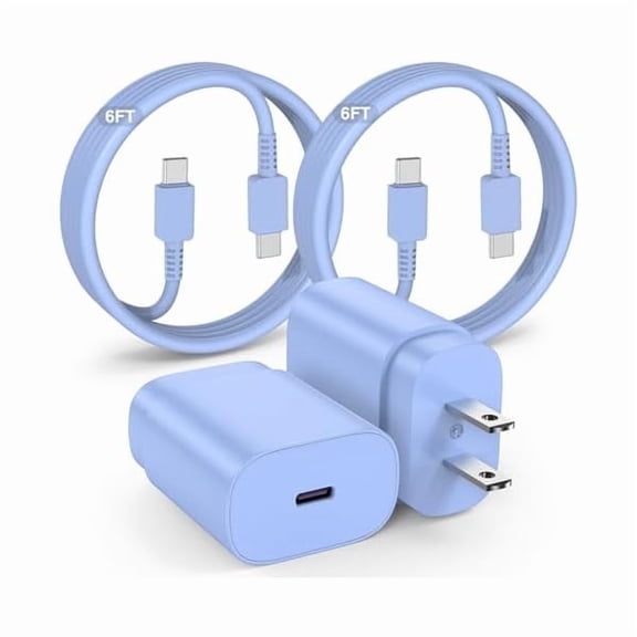 Quyaojz for Samsung Galaxy Super Fast Charging Cord Type C Charger, 25w Android Phone Charger Block &6ft USBC to USB-C Cable Compatible With Galaxy S25/S24 S23 S22 S21 S20 (s25/24/23/),//Mini 2Pack