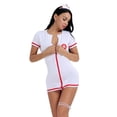 thumbnail image 5 of Gibobby Conjunto Lencería Tanga Y Bralette Ropa de dormir Cosplay Lencería Ropa interior Sexy Enfermera Encaje Mujeres French(Blanco, Talla única), 5 of 5