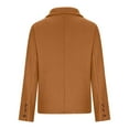 thumbnail image 3 of jtjvou Women Woolen Overcoat Long Sleeve V-neck Casual Suit Comfortable Stylish Pocket Top Suitable for Daily Wear Office Attire Fashion Essential Brown S, 3 of 5