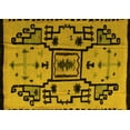 thumbnail image 1 of Ahgly Company Machine Washable Indoor Rectangle Abstract Yellow Modern Area Rugs, 7' x 9', 1 of 4