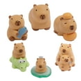 thumbnail image 3 of 6 piezas Lindas figuras de resina de mini Capybara Micro Capybara Modelo de paisajismo para decoración de mesa Capybara Figura para decoración del hogar suministros y recuerdos de fiesta ideales, 3 of 8