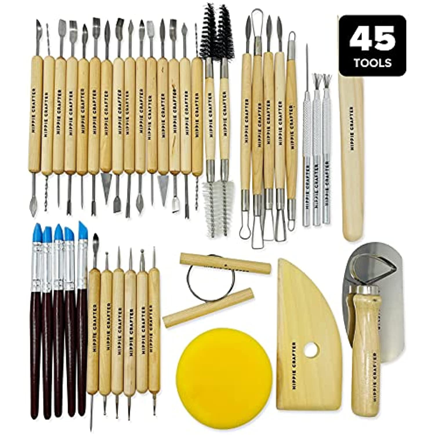 Polymer Clay Tools Set for Modeling Sculpting Carving Tool Kit - 45 Pieces  
