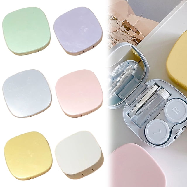 Contact Lens Case with Mirror Case With Handmade Cute Contact Case With Tweezers Remover Tool Solution Bottle For Travel Outdoor Home Dormitory And Daily Use