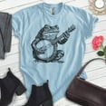 thumbnail image 2 of Frog Playing Banjo T-shirt, Unisex Women's Men's Shirt, Country Frog Banjo Guitar Music Bluegrass, Heather Light Blue, X-Large, 2 of 6