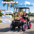 thumbnail image 3 of TOKTOO 24V Kids Golf Cart, 24 volt Ride on Toys, 2 Seater 24 Volt Powered Electric Ride On Car for Big kids, Ride on Truck for Aged 3-8 Years, With Remote Control, Detachable Awning, Red, 3 of 8