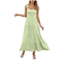 thumbnail image 2 of Gspmoly Robes d'Été pour Femmes, Mode Femmes Décontractée à Col en V Imprimé Sans Manches Mi-Longue Robe à Manches Taille Robe de Cocktail pour Femmes Économies, 2 of 6