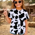 thumbnail image 4 of WERYOUNG Boys Girls Cow Print Shirt Crewneck Short Sleeve Graphic Tees Cute Casual Summer Vacation T Shirts For Kids Back To School Soft Top 2-3 Years, 4 of 6