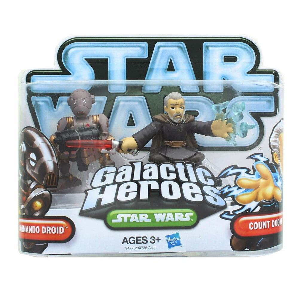 Star Wars Galactic Heroes Mini Figures Count Dooku & Commando Droid, 2 Pack - Walmart.com
