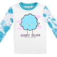 thumbnail image 3 of Cozy Club Youth Girls Blue & White Wash Long Sleeve Shirt & Sleep Pants Set-10, 3 of 5