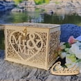 thumbnail image 2 of Jolik Wedding Money Box Holder with Sign, Large Rustic Wood Wooden DIY Envelop Gift Card Shadow Boxes with Lock Slot for Reception Anniversary Graduation Birthday Party Parties (Mr & Mrs), 2 of 8