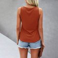 thumbnail image 3 of Workout Tank Tops Camisetas sin mangas lisas para mujer, chaleco con cordón de un solo pecho y cuello en U de color sólido, Tops con cordón de un solo lado (Coffee, XL), 3 of 6
