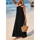 thumbnail image 3 of Vestido de verano PRETTYGARDEN para mujer 2025 con tiras holgadas, negro, 3 of 9