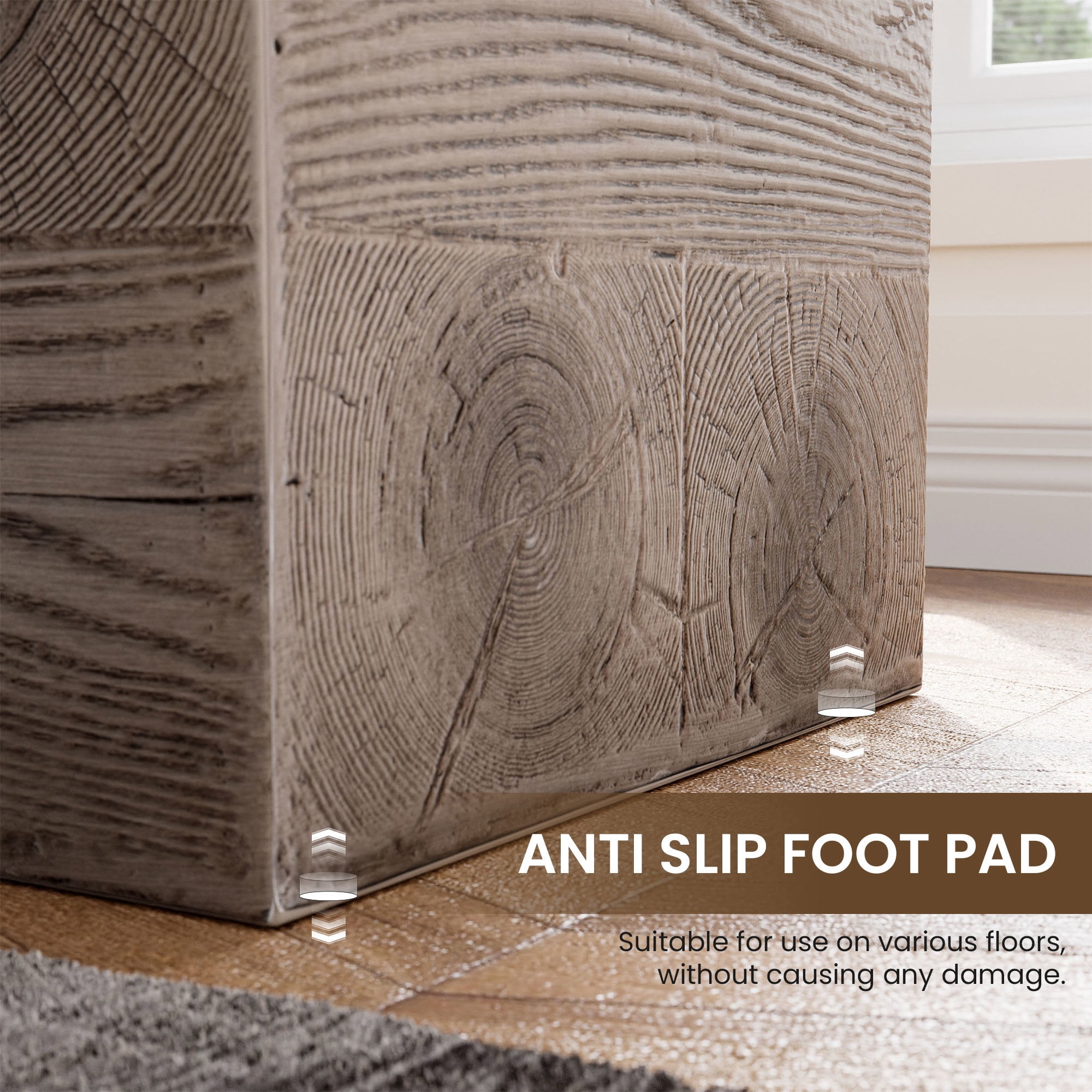VENTOPYR Square Concrete Outdoor Side Table,Morden Accent End Table