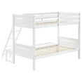 thumbnail image 4 of Miekor Furniture White Twin/Full Bunk Bed with Built-in Ladder W5U341, 4 of 6