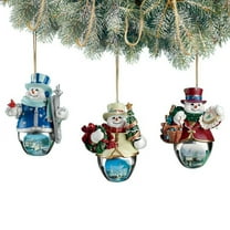 The Bradford Exchange Snow-Bell Holidays Ornament #6 Set of 3 Christmas Decoration by Thomas Kinkade 3.5-inches