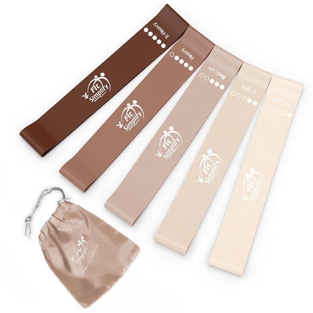 Set de 5 bandas elásticas de resistencia Fit Simplify con bolsa