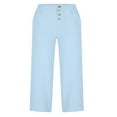 thumbnail image 3 of Women‘s Single Breasted High Waist Trousers in Solid Color with Wide-Leg Design, 3 of 5