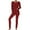 Red, variant on Kaemgyyd Women's Two Piece Outfit Plus Size Long Sleeve Crewneck Tops with Slit and Leggings Long Pants Casual Loose Set