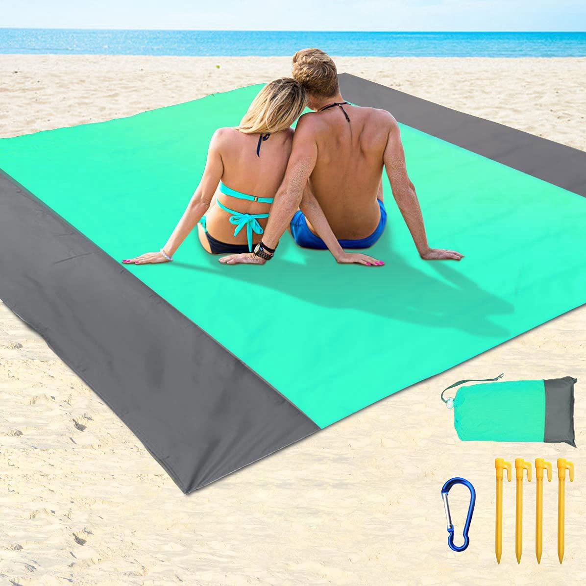 200cm Extra Large Picnic Blanket Waterproof Beach Mat Family Travel Camping Rug 