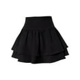 thumbnail image 3 of Dpytoraw Women's Fashionable Casual Slimming Pleated Tunics Tutu Skirt Women’s Plaid Pleated School Skirt Black, 3 of 5