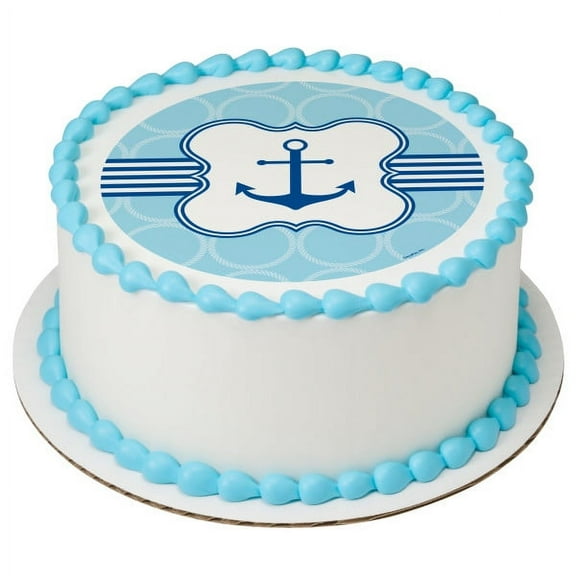 Nautical Anchor Cake Decoration Edible Frosting Photo Sheet