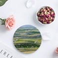 thumbnail image 4 of RYLABLUE Grassland Nature on Rustic Wooden Plank Set of 4 Round Coaster for Drinks, Absorbent Ceramic Stone Coasters Cup Mat with Cork Base for Home Kitchen Room Coffee Table Bar Decor, 4 of 5