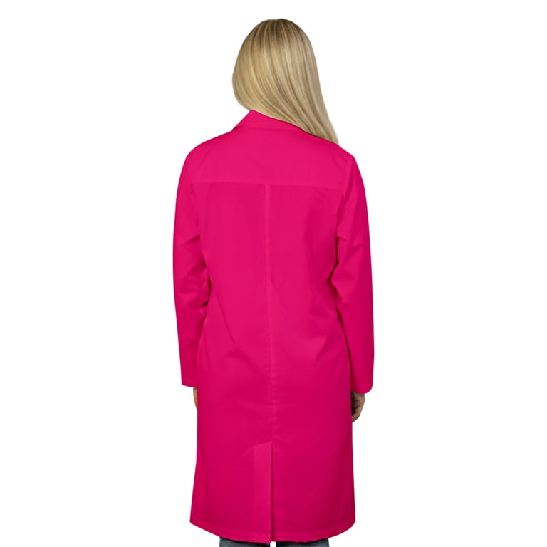 HeedFit Unisex Poly-Cotton Lab Coat 40-Inch Length, l, Hot Pink