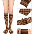thumbnail image 5 of CHUNTIAN Sox Womens Girls Knee High Socks Novelty Argyle Checkered Football Cotton Long Tube Socks, 5 of 5
