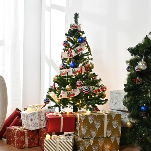 Yescom Christmas Tree Artificial,4Ft Green Xmas Tree,Folded Hinged,200 Branch Tips Party Decoration