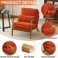 thumbnail image 2 of Ktaxon  Accent Chair Corduroy Upholstered Armchair, Reading Club Chair with Pillow and Solid Wood Frame for Living Room Bedroom Furniture Orange, 2 of 9