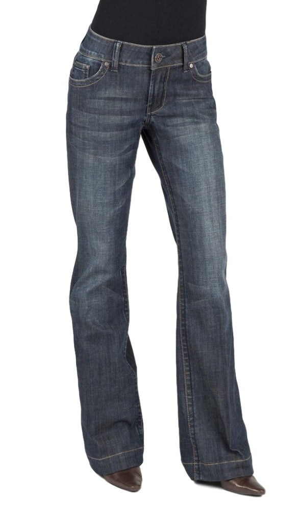 Stetson Stetson Western Pants Womens Flared Leg Blue 1105402140800