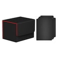 thumbnail image 2 of Caja para más de 100 cartas coleccionables con fundas premium y cierre magnético negro rojo, 2 of 9