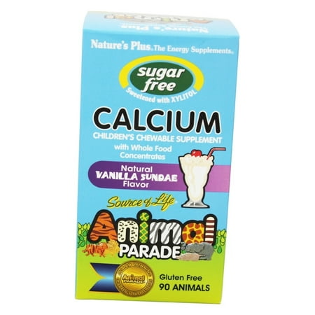 Nature's Plus - Source Of Life Animal Parade Children's Calcium Sugar-Free Natural Vanilla Sundae Flavor - 90 Chewable (Best Natural Calcium Supplement)