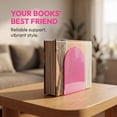 thumbnail image 4 of REGALWOVEN Clear Acrylic Bookends for Shelves,Invisible Book Ends, Modern Non-Skid Book Stopper for Office Home Decor,2Pcs Elegant Pink 4.7"L x 3.9"W x 6.1"H, 4 of 5