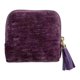 thumbnail image 1 of Estuche organizador de joyas de viaje pequeño, con cadena de terciopelo, para guardar collares y baratijas. Violeta oscuro, 1 of 6