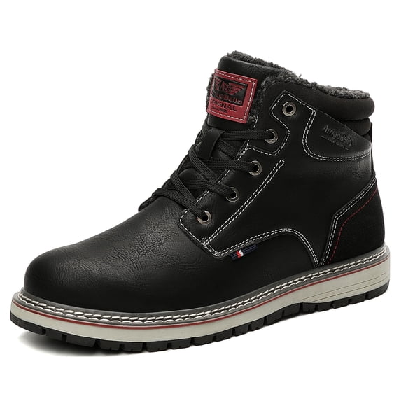 Botas de invierno ARRIGO BELLO para hombre, casuales, forradas en piel, color negro 8.5US