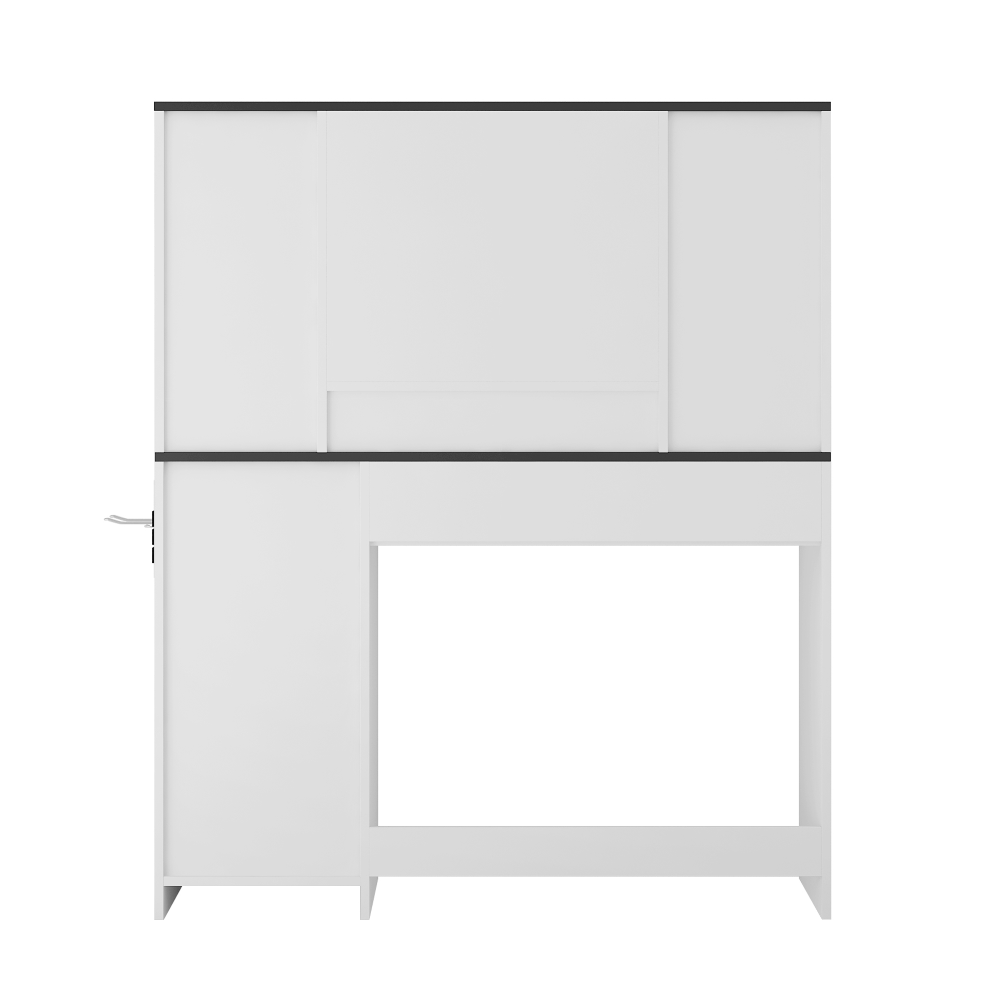 Aukfa Farmhouse Vanity Desk w/Mirror & Light, Large Dressing Table Set for Bedroom,White