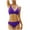 Purple, variant on Frostluinai Halter Bikini Swimsuits Women V Neck Wrap Backless Two Piece Bathing Suits Solid Color Low Rise Swimwear Fashion Summer Beachwear