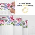 thumbnail image 2 of Spring No Hooks Shower Curtain with Snap-in Liner Purple Pink Green Rose Floral Leaf Gnomes Pastoral Shower Curtains for Bathroom, Waterproof, Easy Install, Washable 54"x78", 2 of 9