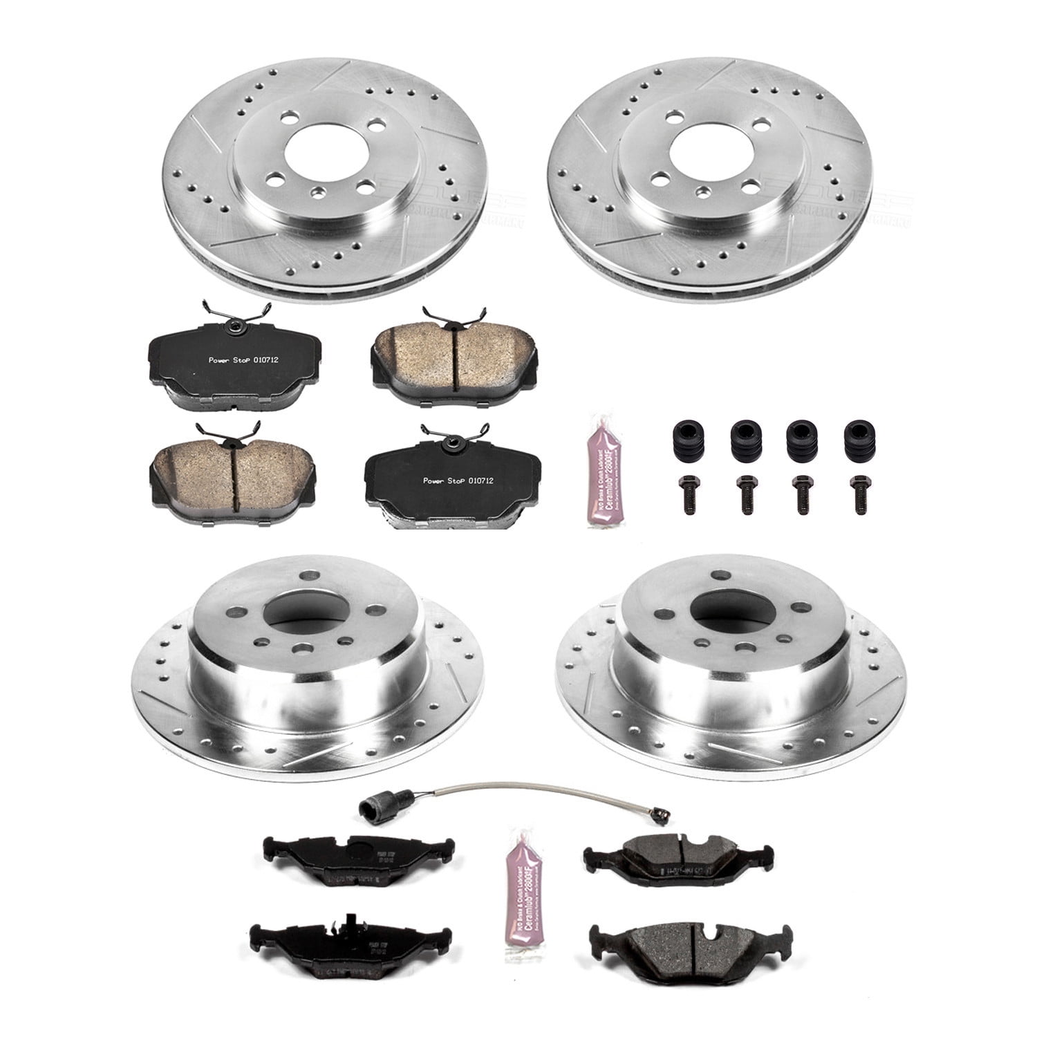 PowerStop Front and Rear Z23 Evolution Sport Carbon-Fiber Ceramic Brake Pad and Drilled & Slotted Rotor Kit Fits: BMW Select Models K4167