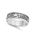 thumbnail image 4 of Oxidized Cross Dove Branch Peace Wedding Ring Sterling Silver Band 925 Jewelry Female Male Size 6, 4 of 4