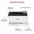 thumbnail image 2 of Canon LBP632CDW - Laser Color Printer Wireless, Mobile Ready Duplex Laser Printer (Manufacturer reconditioned, 1 year warranty from Canon, compatible high yield Toner cartridge 3,130 pages), 2 of 6