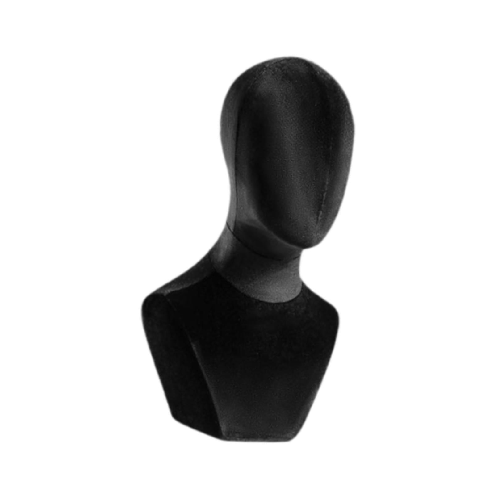 Serenable Bust Mannequin Head Versatile Holder for Headdress Commercial Use Hats Black