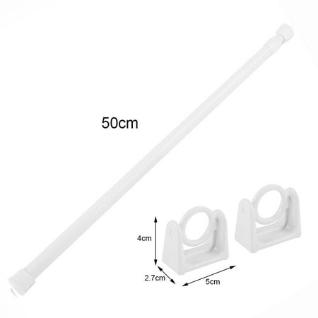 

Adjustable Tension Curtain Telescopic Rod & Self Adhesive Hook for Kitchen Bath
