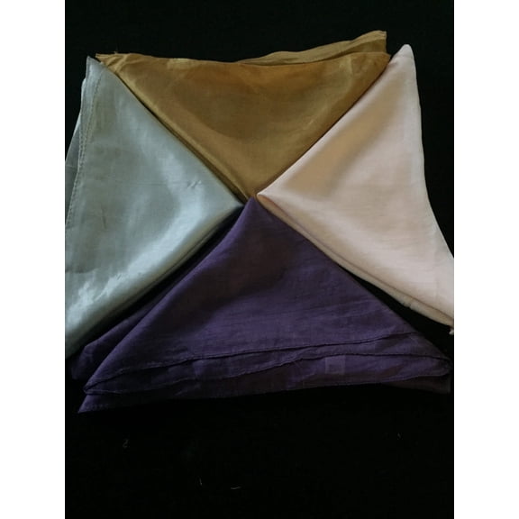 4 100% silk scarves for painting/dyeing 50 X 50 centimeters square